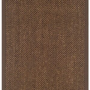 SAFAVIEH Natural Fiber Collection Accent Rug - 2' x 4', Brown & Brown, Border Sisal Design, Easy Care, Ideal for High Traffic Areas in Entryway, Living Room, Bedroom (NF443D)