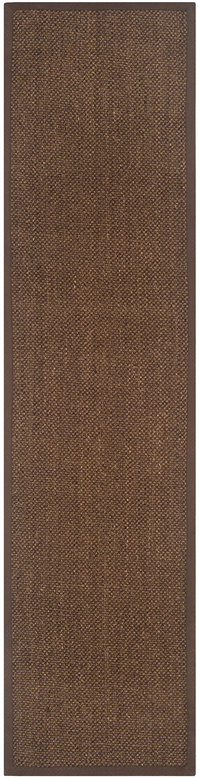 SAFAVIEH Natural Fiber Collection Accent Rug - 2' x 4', Brown & Brown, Border Sisal Design, Easy Care, Ideal for High Traffic Areas in Entryway, Living Room, Bedroom (NF443D)