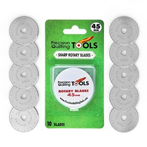 precision quilting tools 45mm crochet edge skip blades (pack of 10) compatible with cutter! perfect wide skip blade for crochet edge projects, fleece, and scrapbooking!
