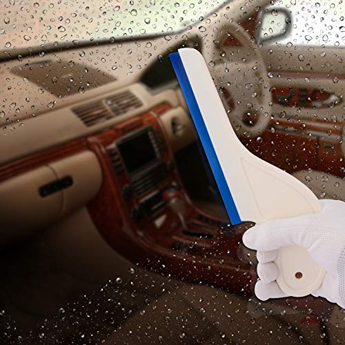 EHDIS Car Squeegee with Soft Silicone Water Blade Auto Vinyl Squeegee with Handle Car Vehicle Window Washing Cleaning-Pack of 1