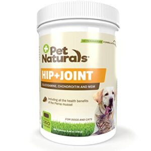 Pet Naturals Hip and Joint Supplement with Glucosamine, Chondroitin and MSM for Dogs and Cats, Duck Flavor, 160 Chews