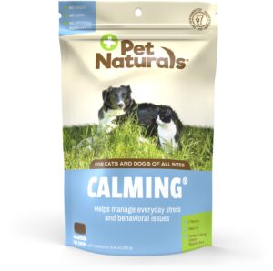 pet naturals of vermont - calming, behavioral support supplement for dogs and cats, 160 bite sized chews