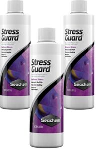 seachem 3 pack of stressguard, 8.5 fluid ounces each, premium slime coat protection for fish