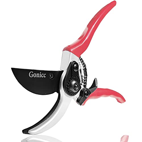 gonicc 8" Professional Sharp Bypass Pruning Shears (GPPS-1002), Tree Trimmers Secateurs,Hand Pruner, Garden Shears,Clippers For The Garden, Bonsai Cutters, Loppers