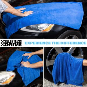 Relentless Drive Large Car Drying Towel 24” x 60” (3 Pack) - Microfiber Towels for Cars - Ultra Absorbent Drying Towels for Cars, Boats, & SUVs - Car Wash Towels - Lint and Scratch Free