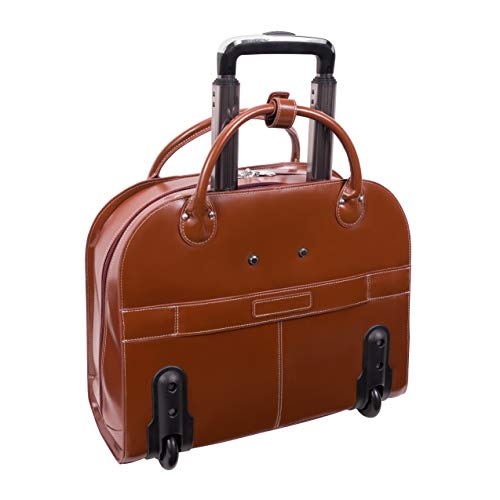 McKlein Women's EDGEBROOK Wheeled Non-Detachable Briefcase, Brown, 17"x6"x13.5"