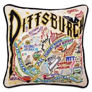 catstudio pittsburgh embroidered decorative throw pillow