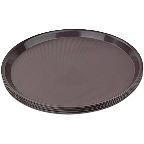 Ggbin Round Serving Tray for Food, Non-Slip, Set of 4