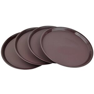 ggbin round serving tray for food, non-slip, set of 4