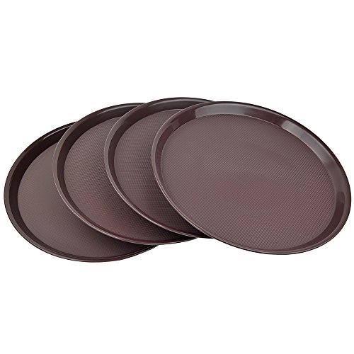 Ggbin Round Serving Tray for Food, Non-Slip, Set of 4