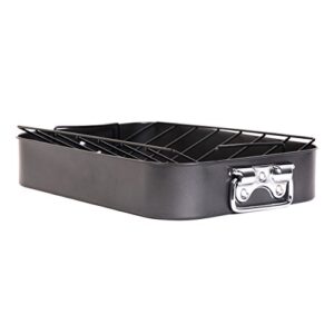 gibson home 63665.02 top roast non-stick roaster with rack, black