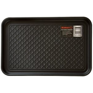 stalwart 75-st6014 all weather boot tray-water resistant plastic utility shoe mat for indoor and outdoor use in all seasons (black), medium