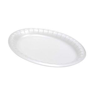 pactiv evergreen placesetter satin non-laminated foam dinnerware, oval platter, 11.5 x 8.5, white, 500/carton