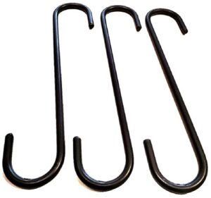 wrought iron 9 inch s" hooks - lot of 3 - hand made