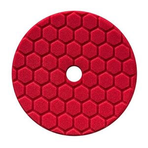 chemical guys bufx117hex6 hex-logic quantum ultra light finishing pad, red (6.5 inch pad made for 6 inch backing plates)