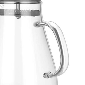 Artcome 65 Oz Large Heat Resistant Water Carafe with Stainless Steel Lid, Borosilicate Glass Beverage Pitcher with Lid