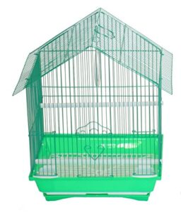 yml a1114mgrn house top style small parakeet cage, 11" x 9" x 16"