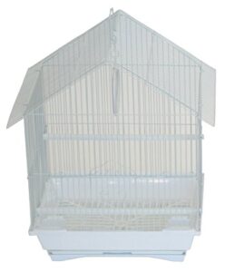 yml a1114mwht house top style small parakeet cage, 11" x 9" x 16"
