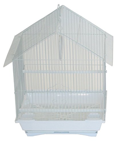 YML A1114MWHT House Top Style Small Parakeet Cage, 11" x 9" x 16"