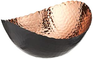 elegance eclipse bowl, 7.25" x 6.5", black/copper