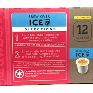 HEB Brew Over Ice, Strawberry Lemonade Single Serve Cups compatible with Keurig 2.0, 12 cts