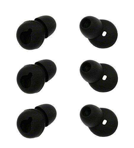 ALXCD Eargel for Gear Circle SM-R130, 3 Pair Medium Anti-Slip Durable Silicone Replacement Ear Tip Earpads, Fit for Samsung Gear Circle Bluetooth Earphone SM-R130 [Black] (3 Pair)