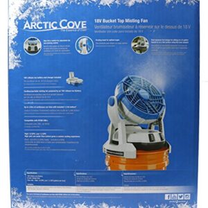 Arctic Cove MBF0181 18V Lithium Ion Powered Cooling Bucket Top Variable Speed Fan and Water Mister (18V Battery and Charger Included, 5 Gallon Bucket Not Included)