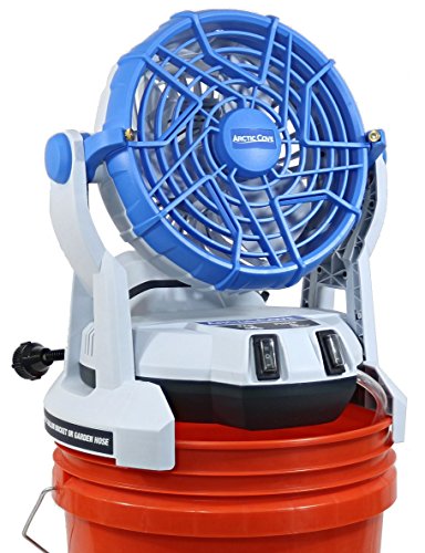 Arctic Cove MBF0181 18V Lithium Ion Powered Cooling Bucket Top Variable Speed Fan and Water Mister (18V Battery and Charger Included, 5 Gallon Bucket Not Included)