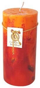 handmade scented candle - long burning pillar - blood orange scent (medium)