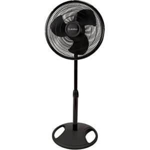 lasko 16" wide area oscillation pedestal fan, black