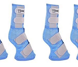 Cashel Crusader Horse Protection Fly Leg Guards, Designer Style, Set of Four, Blue, Small Quarter Horse/Arab