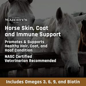 Majesty's Omega Wafers - Superior Horse / Equine Skin, Coat, and Immune Support Supplement - Omega 3, 6, 9, and Biotin - 30 Count (1 Month Supply)