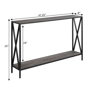 Convenience Concepts Console Table Tucson Shelf, Weathered Gray/Black