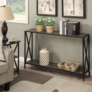 Convenience Concepts Console Table Tucson Shelf, Weathered Gray/Black