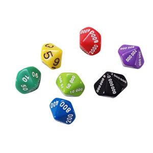 learning advantage place value dice assortment, set of 7