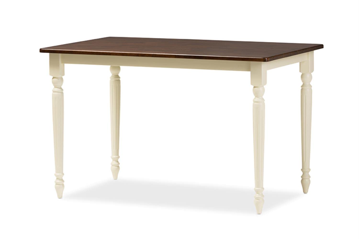 Baxton Studio Napoleon 46 3/4" Wide Cherry and Buttermilk Dining Table