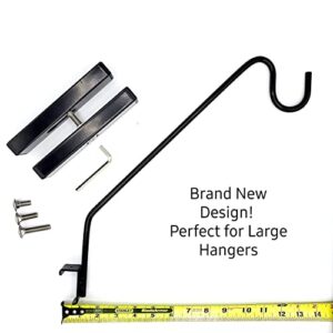 Hold It Mate Multi-Use Hook Kit Hang Flower Baskets Bird Feeders Chimes Lanterns on a Vertical Deck Railing, Balcony Porch or Fence 18 inches Long Holds up to 15lbs with Ease!