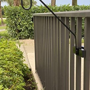 Hold It Mate Multi-Use Hook Kit Hang Flower Baskets Bird Feeders Chimes Lanterns on a Vertical Deck Railing, Balcony Porch or Fence 18 inches Long Holds up to 15lbs with Ease!