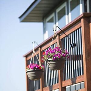 Hold It Mate Multi-Use Hook Kit Hang Flower Baskets Bird Feeders Chimes Lanterns on a Vertical Deck Railing, Balcony Porch or Fence 18 inches Long Holds up to 15lbs with Ease!