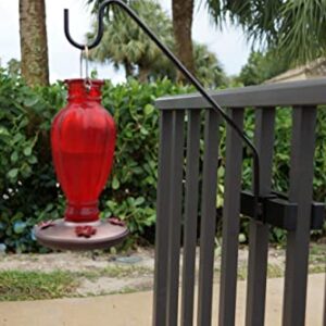 Hold It Mate Multi-Use Hook Kit Hang Flower Baskets Bird Feeders Chimes Lanterns on a Vertical Deck Railing, Balcony Porch or Fence 18 inches Long Holds up to 15lbs with Ease!