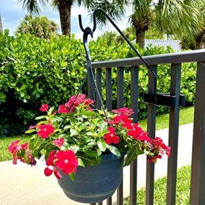 Hold It Mate Multi-Use Hook Kit Hang Flower Baskets Bird Feeders Chimes Lanterns on a Vertical Deck Railing, Balcony Porch or Fence 18 inches Long Holds up to 15lbs with Ease!