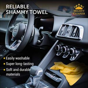 Premium Chamois Cloth for Car Drying - 26”x17” - Super Absorbent Reusable Shammy Towel for Car + Storage Tube - Scratch-Free Car Shammy Towel