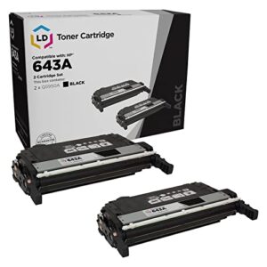 ld products compatible toner cartridge replacements for hp 643a q5950a (black, 2-pack)