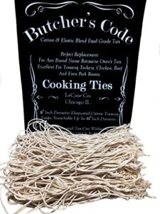 rotisserie elastic and cotton blend - stretchy twine - food grade - heat safe - cooking ties - poultry loops - 50 pack