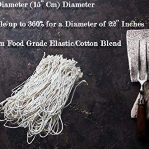 Rotisserie Elastic and Cotton Blend - Stretchy Twine - Food Grade - Heat Safe - Cooking Ties - Poultry Loops - 50 Pack