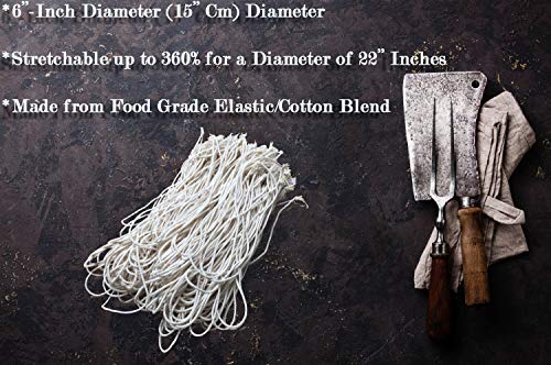 Rotisserie Elastic and Cotton Blend - Stretchy Twine - Food Grade - Heat Safe - Cooking Ties - Poultry Loops - 50 Pack