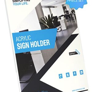 Adir Plexi Acrylic Sign Holder 8.5" X 11" - Shatter Resistant Acrylic Sign Holder - Great for Brochures, Advertising Pamphlets and Restaurant Menus - Pack of 12