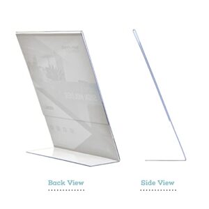 Adir Plexi Acrylic Sign Holder 8.5" X 11" - Shatter Resistant Acrylic Sign Holder - Great for Brochures, Advertising Pamphlets and Restaurant Menus - Pack of 12