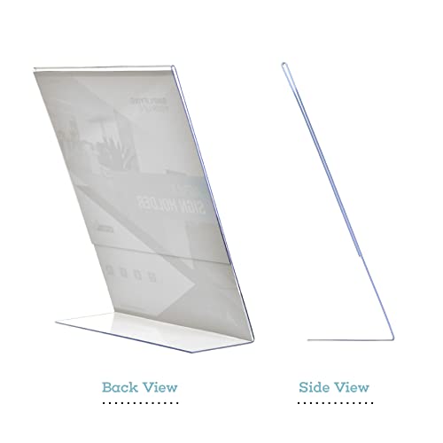 Adir Plexi Acrylic Sign Holder 8.5" X 11" - Shatter Resistant Acrylic Sign Holder - Great for Brochures, Advertising Pamphlets and Restaurant Menus - Pack of 12