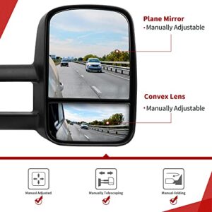 YITAMOTOR Towing Mirrors Compatible with Chevy GMC 1999-2006 Silverado Sierra (2007 Classic Only), 2000-2006 Chevy Tahoe Suburban 1500 2500 GMC Yukon XL Truck